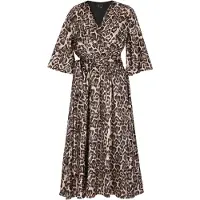 Faina Vestido 'Festive' bege / castanho / preto / prata
