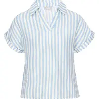 Usha Blusa 'Casual' azul claro / branco