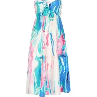 IZIA Vestido de verão 'Festival' azure / aqua / cor-de-rosa / branco