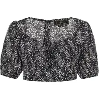 Faina Blusa 'Festive' preto / branco