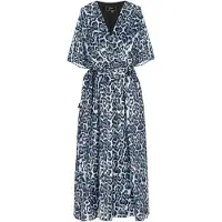 Faina Vestido 'Festive' azul ciano / preto / branco