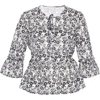 Usha Blusa preto / branco