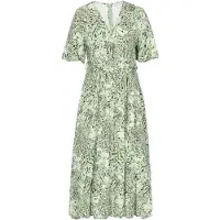 Usha Vestido brocado / kiwi / verde claro / preto