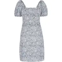 Faina Vestido 'Festive' azul fumado / opal / branco natural
