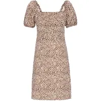 Faina Vestido 'Festive' bege / castanho / castanho claro / branco