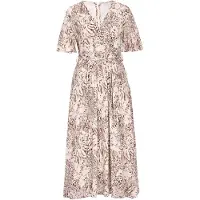 Usha Vestido castanho ferrugento / brocado / preto / branco