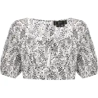 Faina Blusa 'Festive' preto / branco