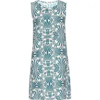 Usha Vestido de verão amarelo escuro / petróleo / branco