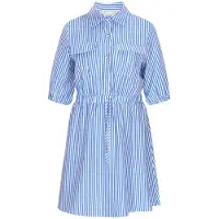 Usha Vestidos camiseiros azul / branco