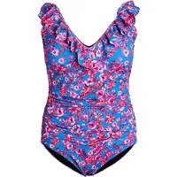 Swim By Zizzi Fato de banho 'Kitrin' azure / rosa / vermelho / branco