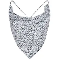 Faina Top 'Festive' azul pombo / branco