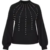 Faina Pullover preto / branco pérola