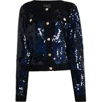 Faina Casaco de malha 'Minya' azul cobalto / preto