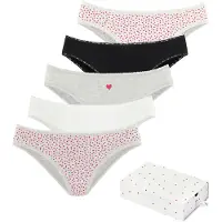 LASCANA Cueca acinzentado / vermelho / preto / branco