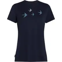 Icebreaker - Vestuário caminhada mulher - W Merino 150 Tech Lite SS Tee Bird Transit Midnight Navy para Mulher - Tamanho L