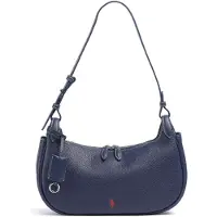 Ralph Lauren para mulher. 428P01440004 Bolsa de ombro Polo Play de couro marinho (OSFA), Casual, Pele