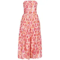 IZIA Vestido roxo claro / laranja / rosa / branco