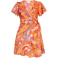 IZIA Vestido 'Festival' roxo claro / laranja / vermelho claro / branco