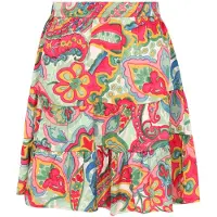 IZIA Saia 'Boho' verde claro / verde escuro / laranja / vermelho