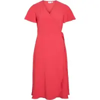 Vila Vestido Midi De Manga Curta Lovie Wrap