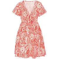 Usha Vestido laranja escuro / branco