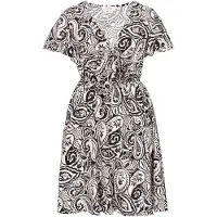 Usha Vestido 'Festival' preto / branco lã