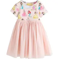 Next Vestido azul claro / amarelo / pó / rosa claro