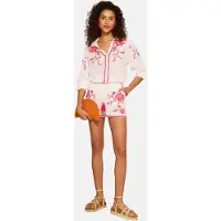 Love & roses Blusa azul ciano / laranja escuro / cor-de-rosa / branco