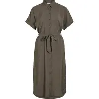 Vila Vestido Midi De Manga Curta Hula Shirt