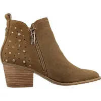 Carmela para mulher. 16315102-CAMEL Botins em pele 163151 castanho (37), Couro, Marrom, 3 a 5cm, Camurça, Zíper, Casual