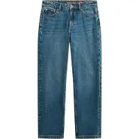 Superdry para mulher. W7011166A Jeans Rise Straight azul (28/32), Casual, Algodão, Denim