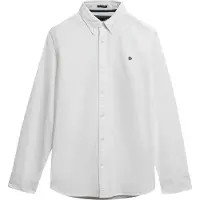 Superdry para homem. M4011037A Camisa Oxford clássica L/S branca (L), Branco, Algodão, Clássico, Manga comprida