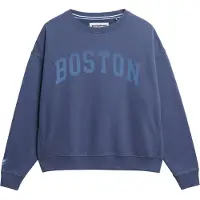 Superdry para mulher. W2012443A Camisola de malha larga com gola redonda azul-marinho Athletic Essentials (S), Casual, Algodão