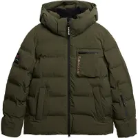 Superdry para homem. MS110188A Casaco Ski Sports Washed verde (S), Casual, Neve, Sustentável, Nylon reciclado