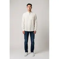 Woolrich para homem. CFWOSI2034MRUT5284 Camisa de banda em linho branco (XL), Casual, Clássico, Manga comprida