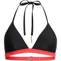 Superdry para mulher. W3010394A Top de biquíni triangular elástico preto (XL), Beachwear, Polister Reciclado, Sustentável
