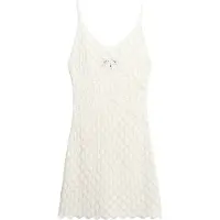 Superdry para mulher. W8011606A Vestido mini de crochê com alças branco-cru (XL), Casual, Sem mangas / correias