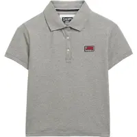 Superdry para mulher. W6012049A Polo Ath Essential Graphic cinzento (M), Casual, Cinza, Algodão, Manga curta