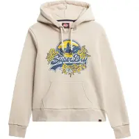 Superdry para mulher. W2012535A Moletom com capuz Floral bege (L), Casual, Algodão
