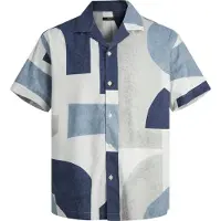 Jack & Jones Camisa De Manga Curta Blacarnaby Print Resort Plus Size