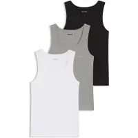 BOSS para homem. 50542132 Conjunto de 3 coletes branco, cinzento, preto (L), Casual, Cinza, Algodão, Sem mangas / correias