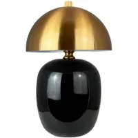 Dyberg Larsen Candeeiro de mesa LED Manhatten, preto/latão