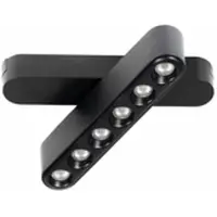 LINDBY Fita LED 48V Lumaro, preta, 6 pontos, rotativa, regulável