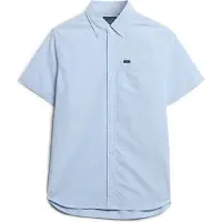 Superdry para homem. M4010623A Camisa oxford azul de manga curta (S), Casual, Algodão