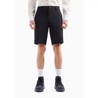 Armani Exchange para homem. 8NZS49ZNYZZ1583 Calções em tecido liso azul-marinho (28), Casual, Poliamida