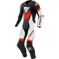 Dainese Laguna Seca 6 Homens Fato de couro de 1 peça Preto/Branco/Vermelho 54