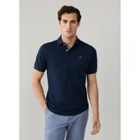 Hackett London para homem. HM5600169 Polo Classic Fit Logótipo azul-marinho (S), Casual, Algodão, Manga curta