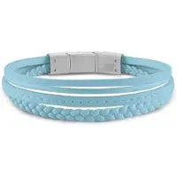 GUESS Light blue leather Bracciale Malibu JUMB01345JWSTBBT / U