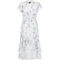 Dreimaster Vestido de verão azul pombo / branco