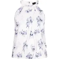 Dreimaster Klassik Blusa cinzento claro / azul-violeta / branco